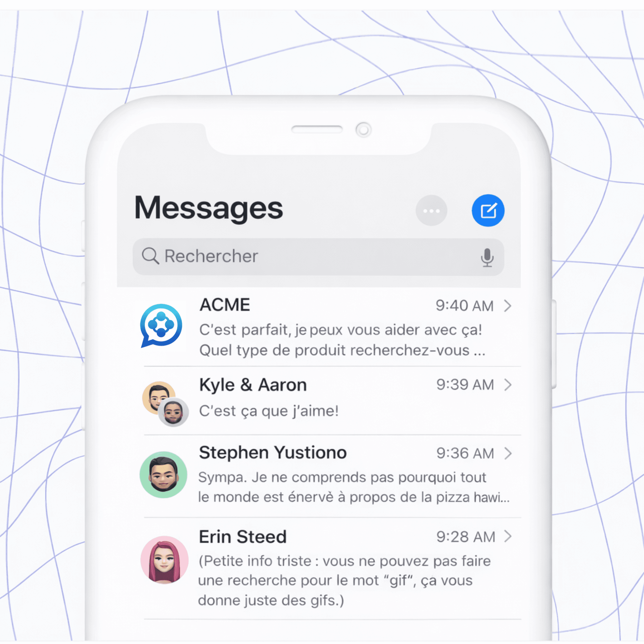 Aperçu conversation iMessage