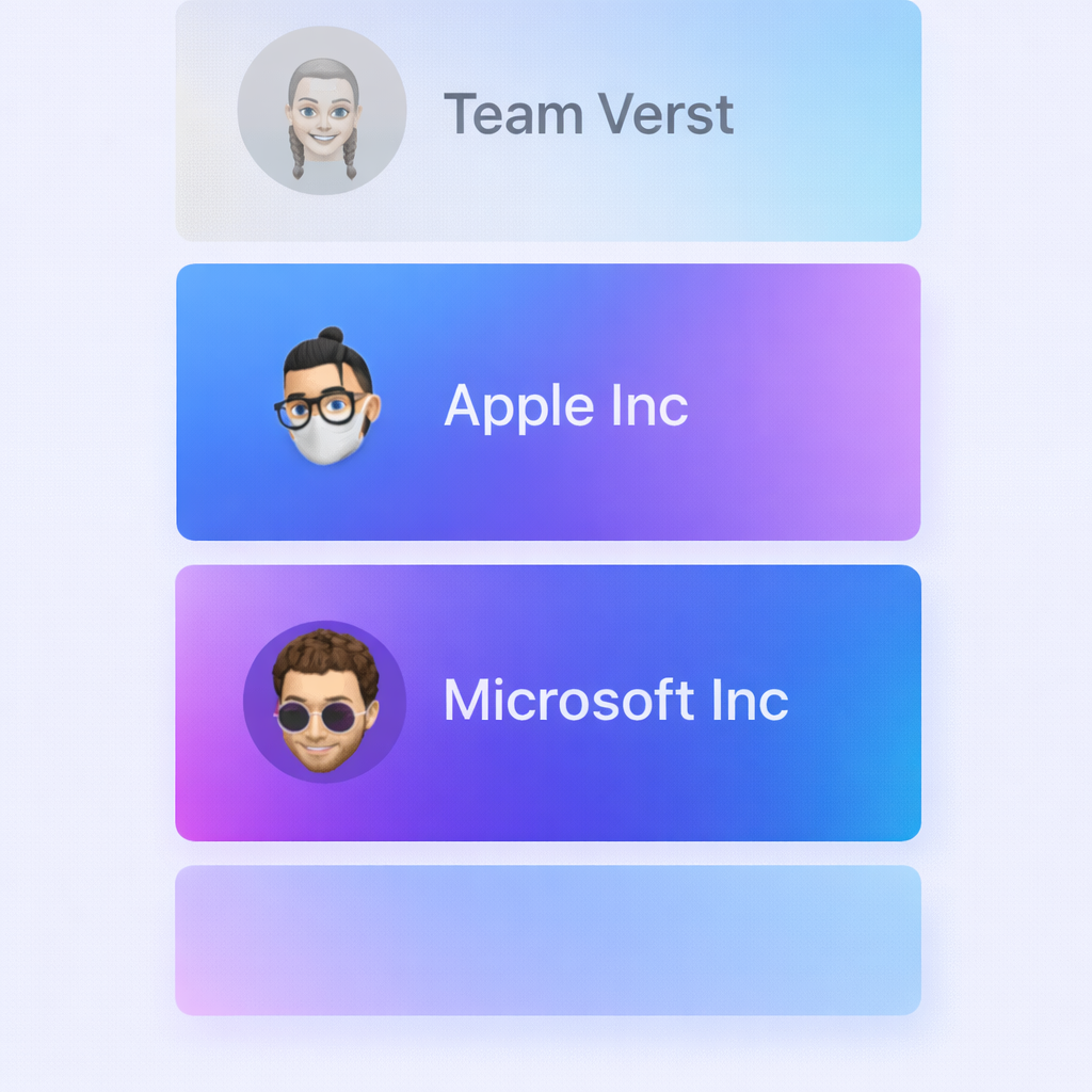 Aperçu de cartes de contact Bitmoji